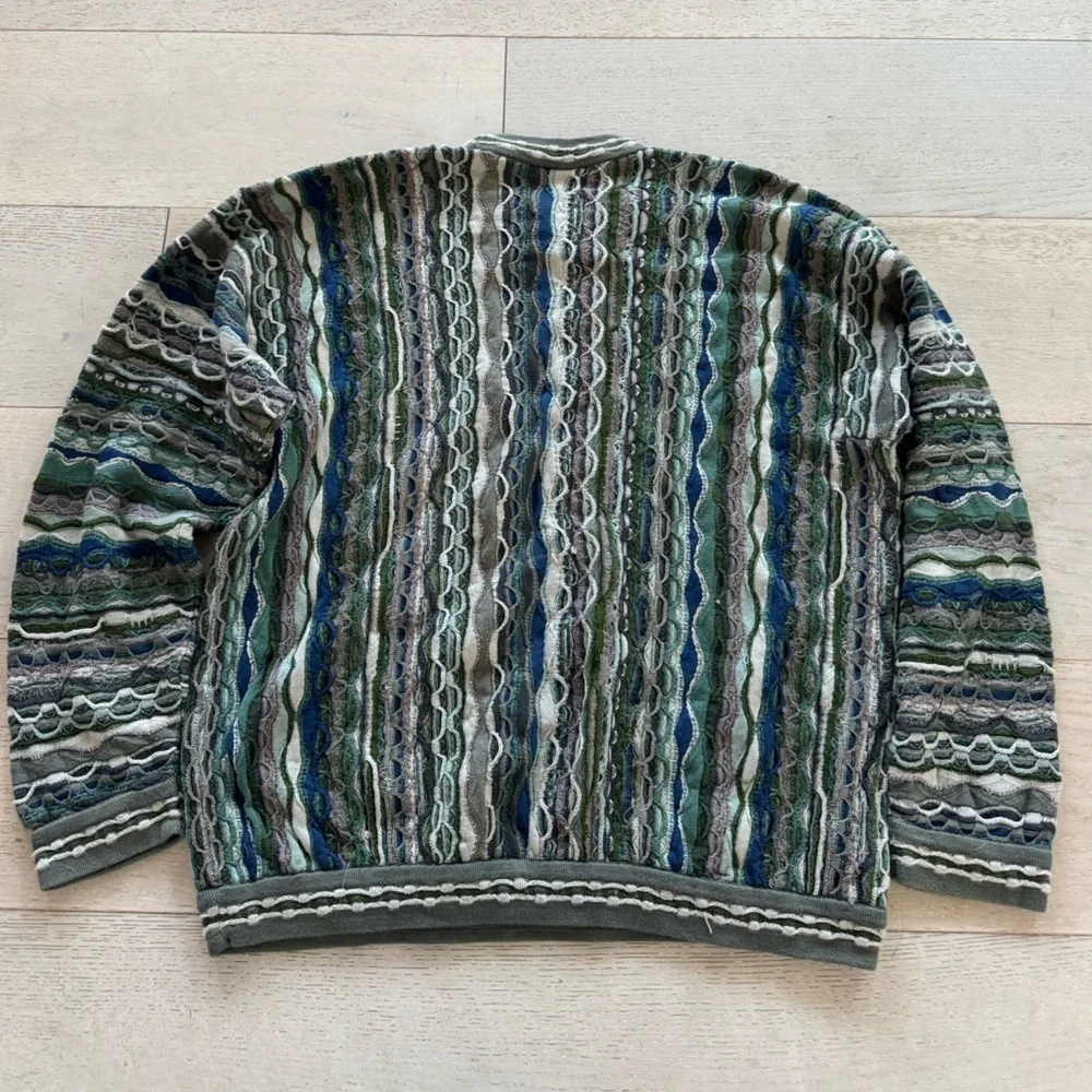 Coogi Australia Multicolor Abstract 3D Sweater Men's large